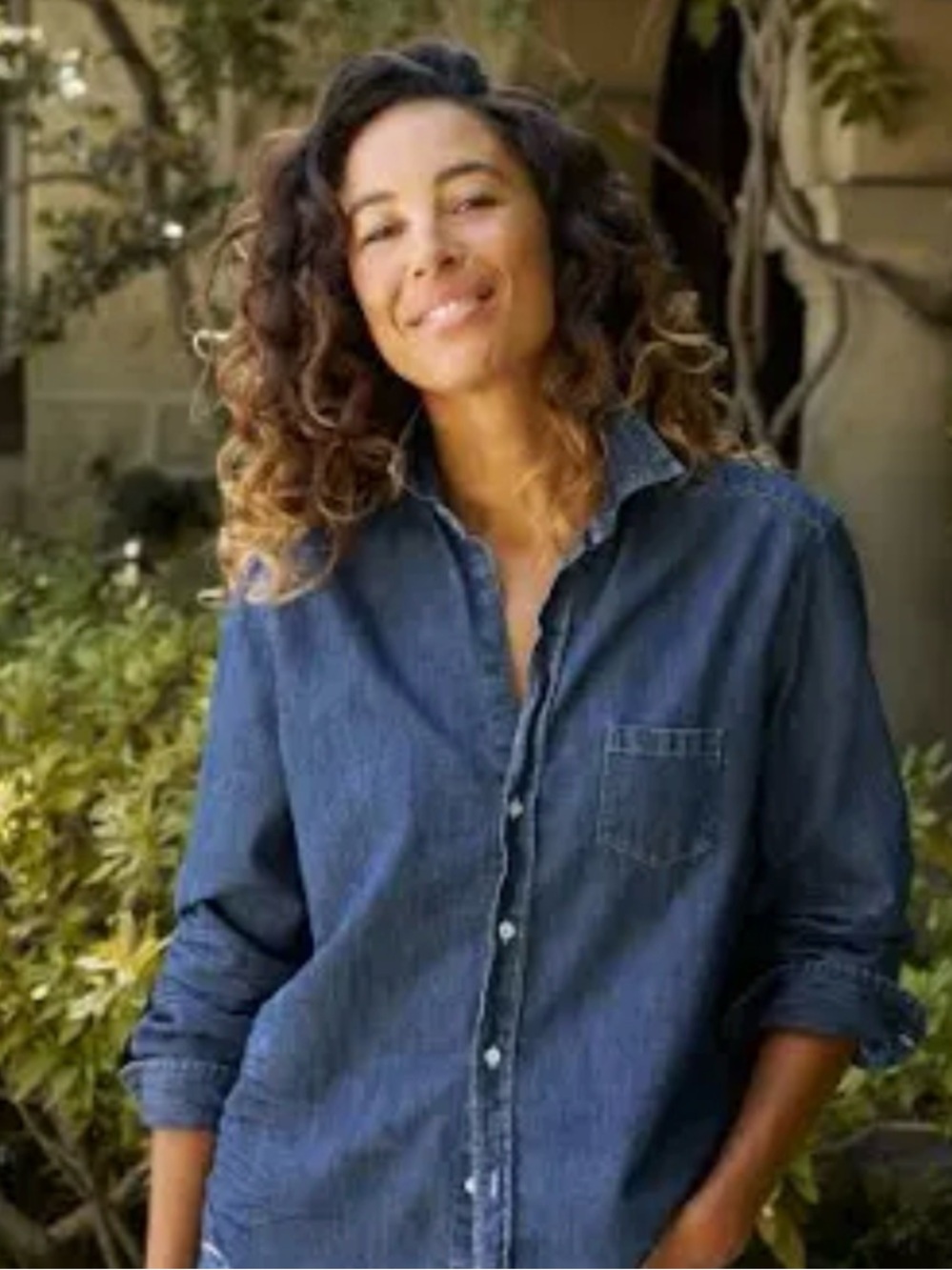 Frank & Eileen The Eileen Dark Blue Denim Button-Down Shirt SZ XS